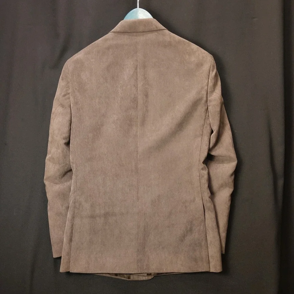 Pronto Uomo Mens 38S Brown Corduroy Blazer Two Button Sport Coat Jacket